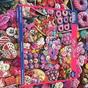 White Mountain Love Treats Puzzle - Pink and Purple Dessert Theme